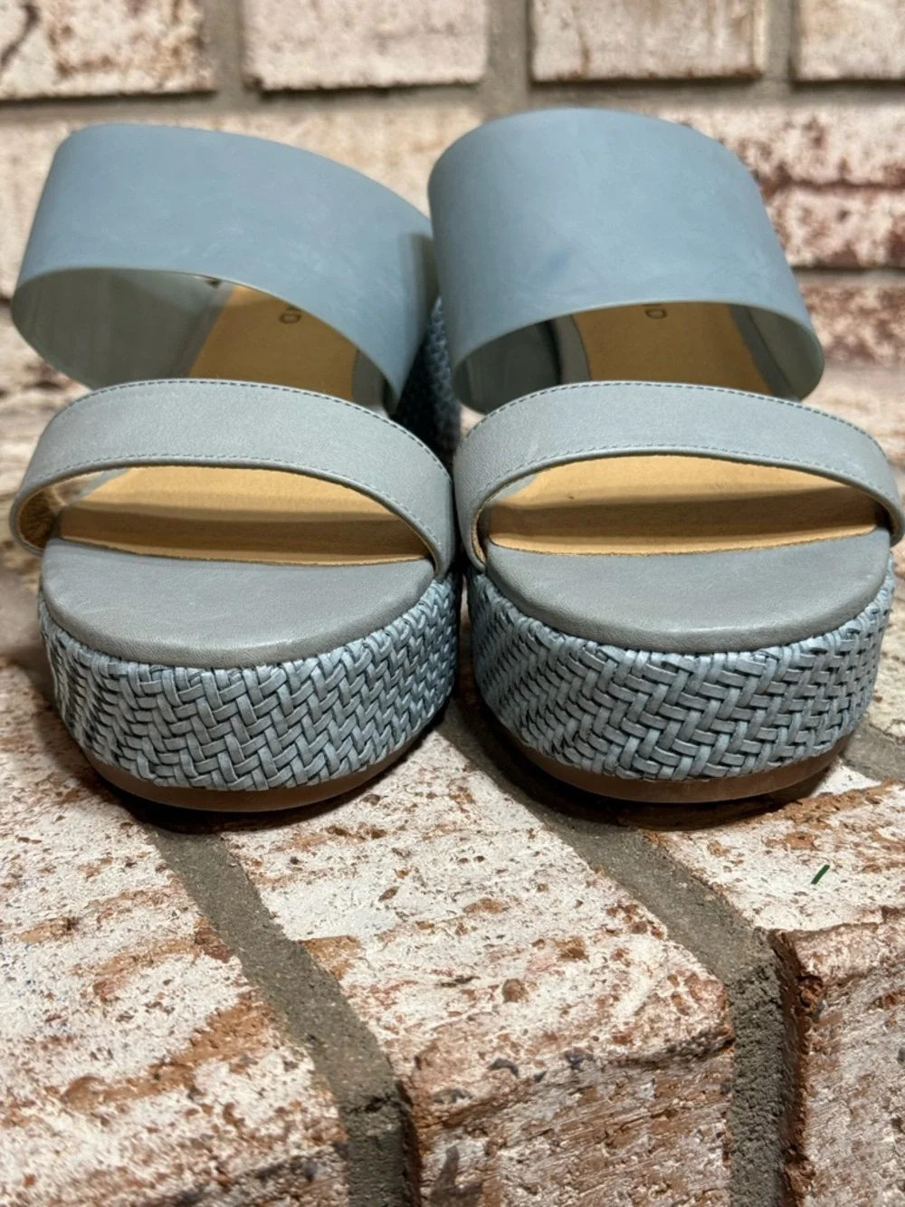 Lucky Brand Brindia Espadrille Platform Wedge Slide Sandals, Blue - Picture 4 of 8